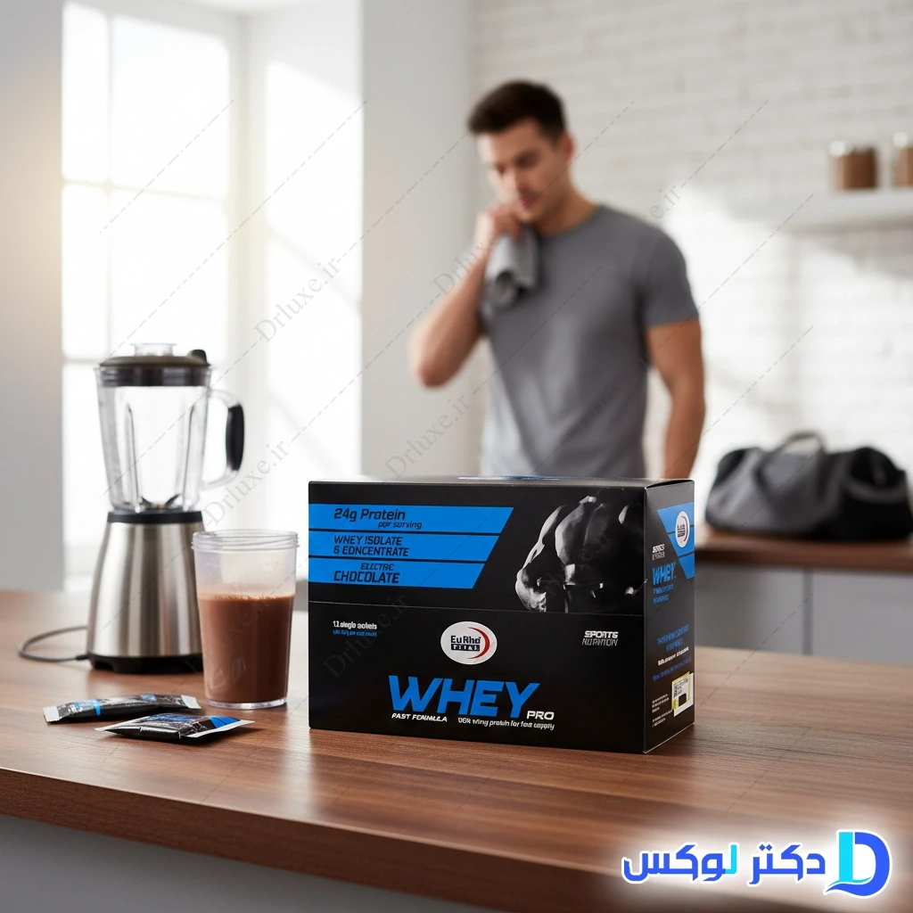 ساشه وی پروتئین شکلات یوروویتال 12 عدد